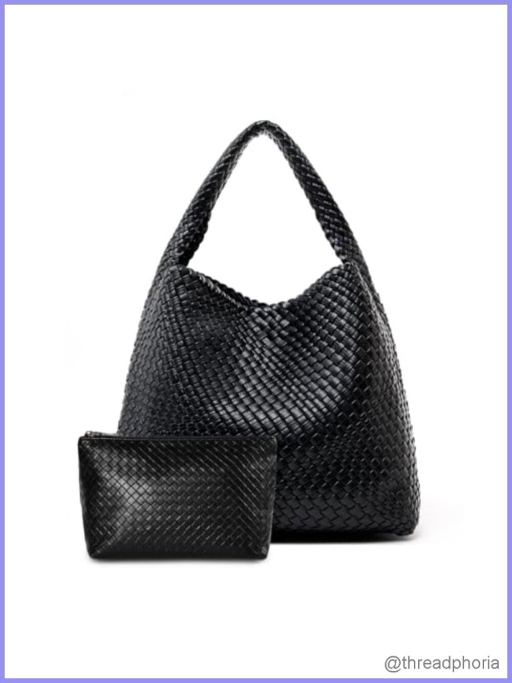 Large Woven Tote Bag with Clutch Woven Handbag for Women
